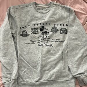 Disney Heather Gray Sweatshirt with Mickey Mouse Design